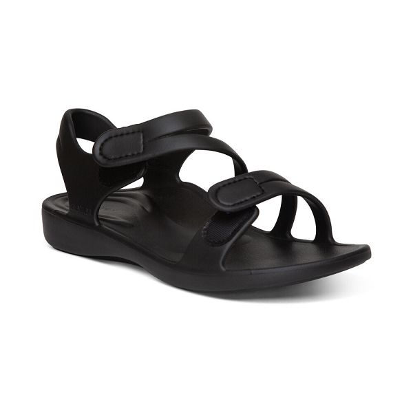 Aetrex Women's Jillian Sport Water-Friendly Sandals Black Sandals UK 1447-781